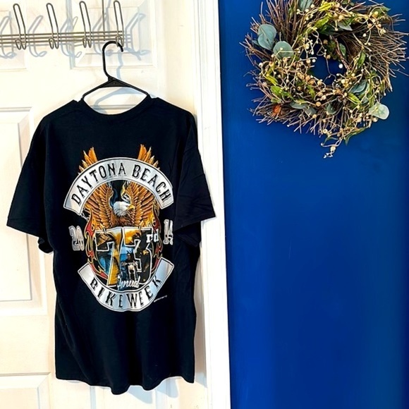 Gildan Black Short Sleeve 2014 73rd Annual Daytona Beach Bike Week T-Shirt XL - Picture 4 of 7